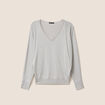 Pull manches longues gris argent femme