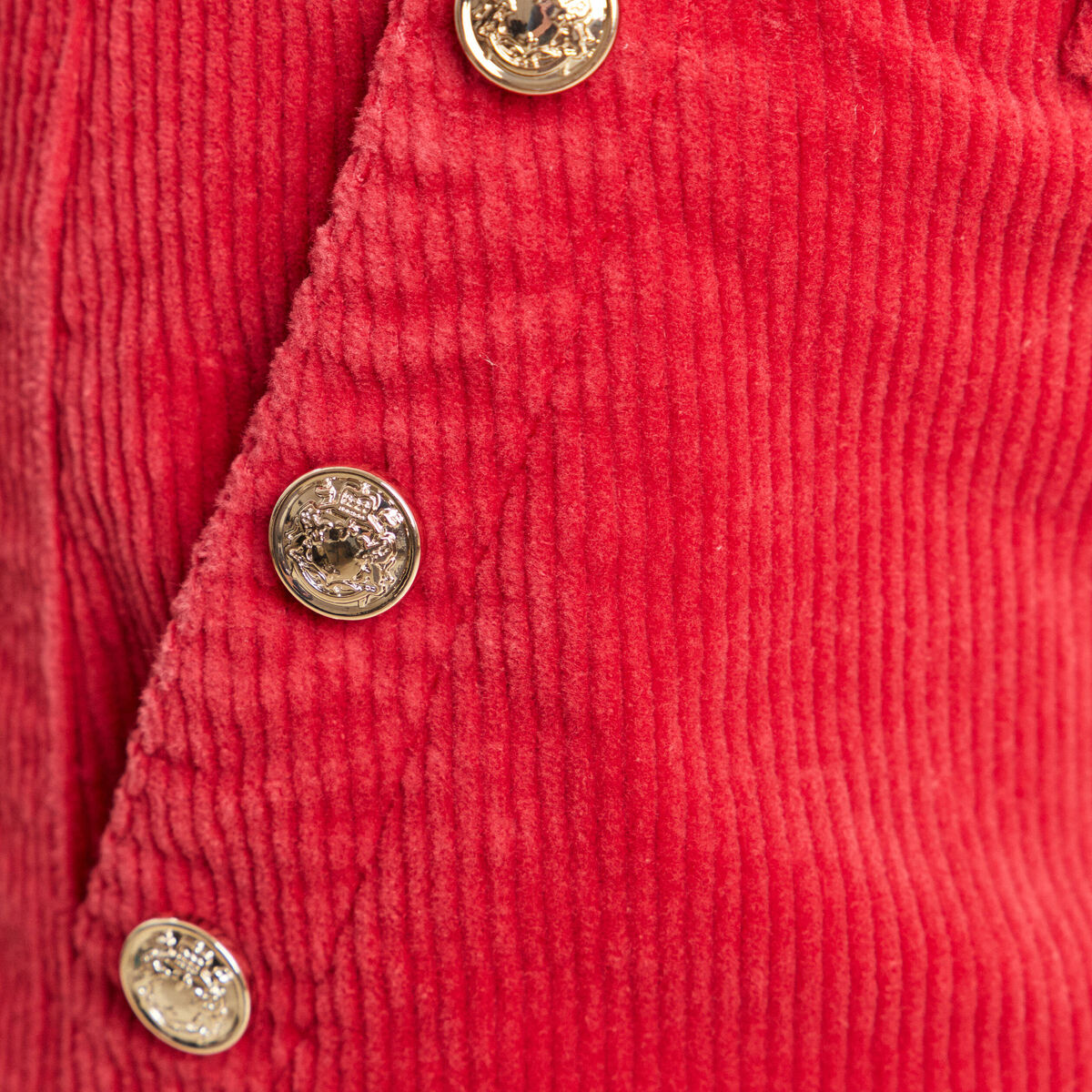 Pantalon large velours c&ocirc;tel&eacute; rouge femme