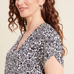 Blouse manches courtes bleu marine femme