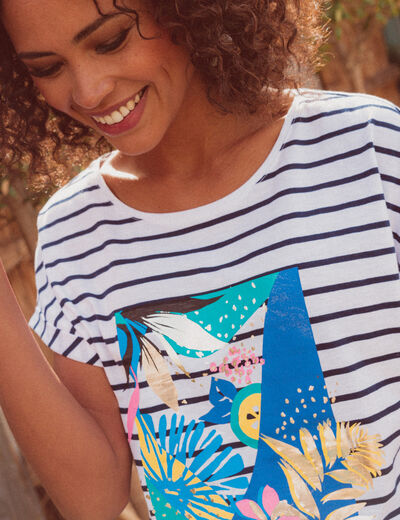 T-shirt manches courtes ecru femme