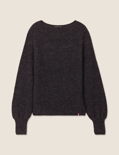 Pull confectionné en France gris foncé femme