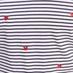 T-shirt droit broderie manches courtes bleu femme