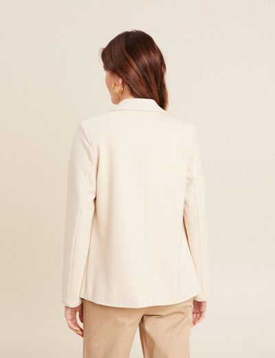 Veste tailleur cintrée ecru femme