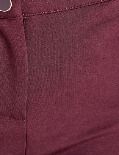 Pantalon ajusté taille basculée bordeaux femme