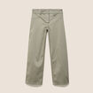 Pantalon droit 7/8&egrave;me taille bascul&eacute;e gris femme