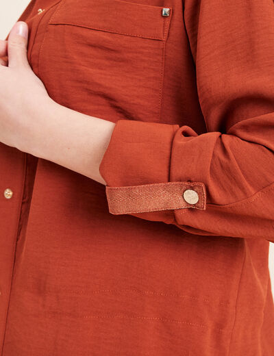 Veste fluide manches longues doubl&eacute;e marron fonc&eacute; femme
