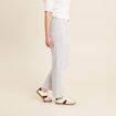 Pantalon droit taille haute blanc femme