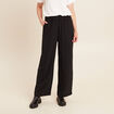 Pantalon large taille haute noir femme
