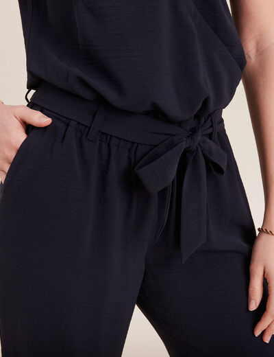 Combinaison pantalon droite bleu foncé femme