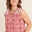 Blouse fluide sans manches rose femme