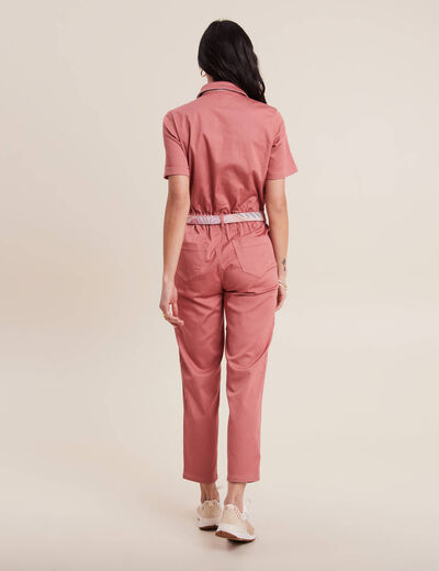 Combinaison pantalon réversible orange corail femme