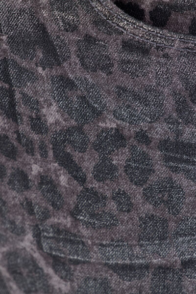 Pantalon ajusté taille haute gris foncé femme