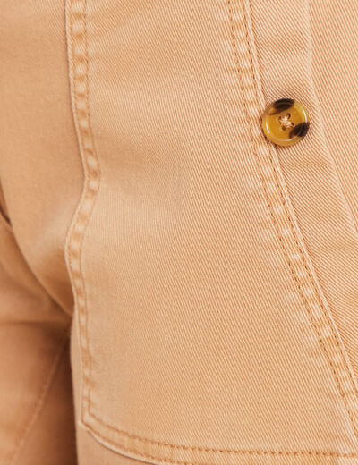Jean ajusté 7/8ème marron clair femme