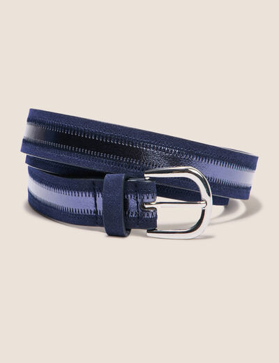 Ceinture fine bleu marine femme