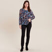 Blouse manches longues bleu femme