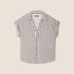 Chemise ample manches courtes bleu foncé femme