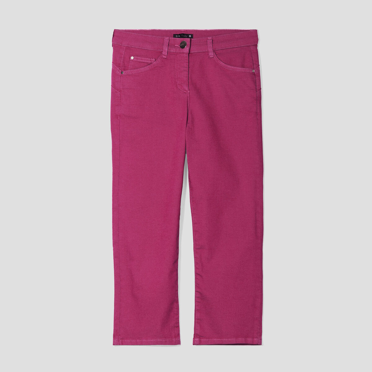 Pantacourt droit taille standard rose fushia femme