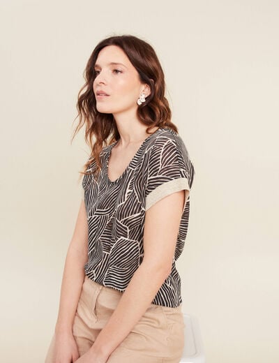 T-shirt manches courtes noir femme