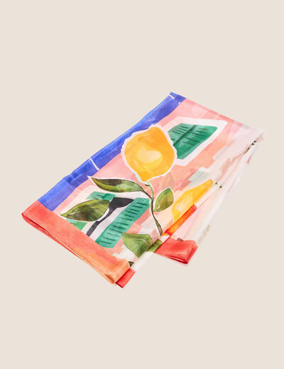 Foulard 100% soie multicolore femme