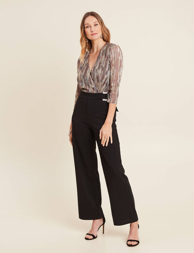 Combinaison pantalon pailletée rose femme