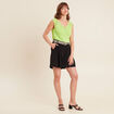 Débardeur tricot sans manches vert anis femme