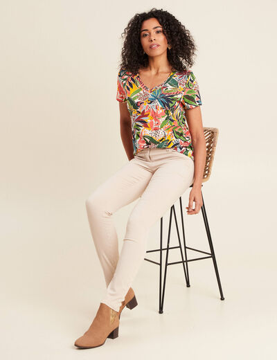 T-shirt manches courtes bleu ciel femme