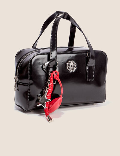 Sac en bandouli&egrave;re doubl&eacute; noir femme