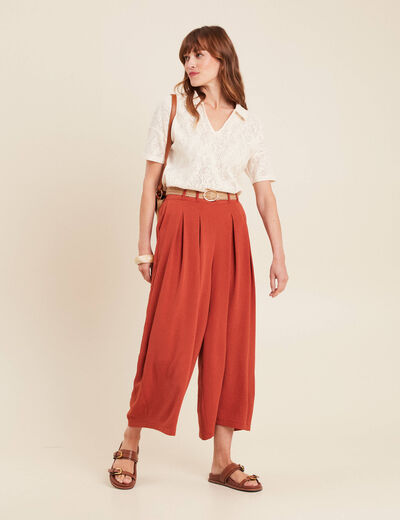 Chemise manches courtes ecru femme