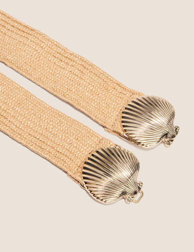 Ceinture boucle coquillage sable femme
