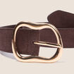Ceinture en cuir marron fonc&eacute; femme
