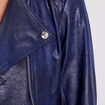 Veste droite zippée bleu foncé femme