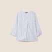 blouse fluide manches 3/4 bleu femme