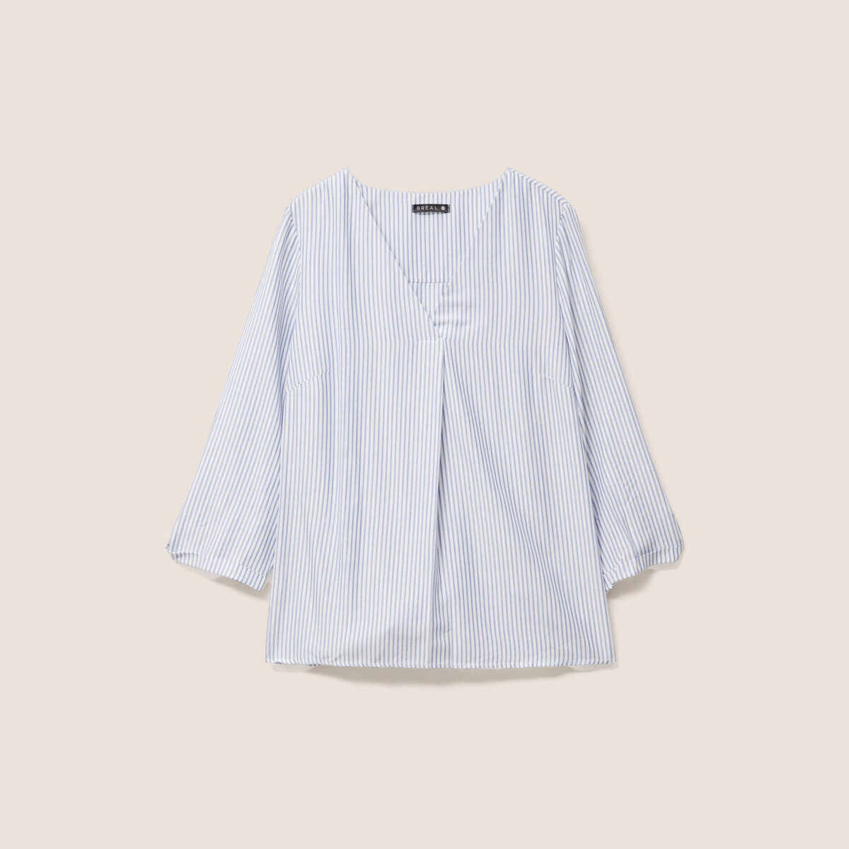 blouse fluide manches 3/4 bleu femme