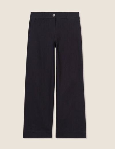 Pantalon large 7/8ème noir femme