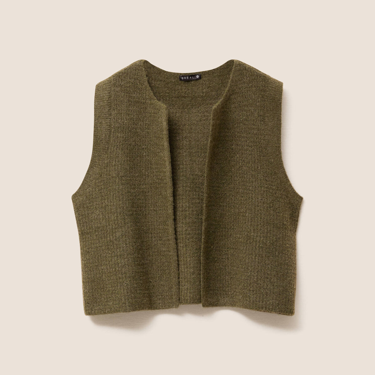 Gilet sans manches vert kaki femme