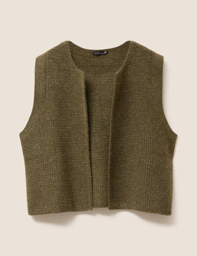 Gilet sans manches vert kaki femme