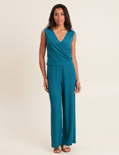 Combinaison pantalon vert femme