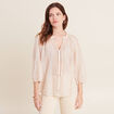 Blouse manches 3/4 rose pastel femme
