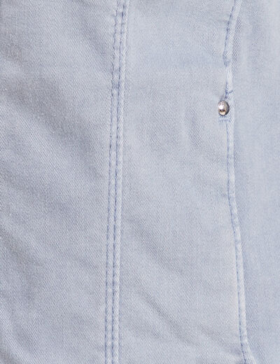 Blouson ajusté boutonné bleu gris femme