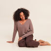 Pull en cachemire col v couleur cuivre femme