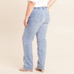 Jean coupe mom taille haute denim double stone femme