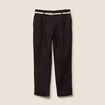 Pantalon flou ceinturé marron foncé femme