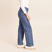 Jean coupe droite jacquard denim stone femme