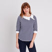 T-shirt manches 3/4 bleu marine femme