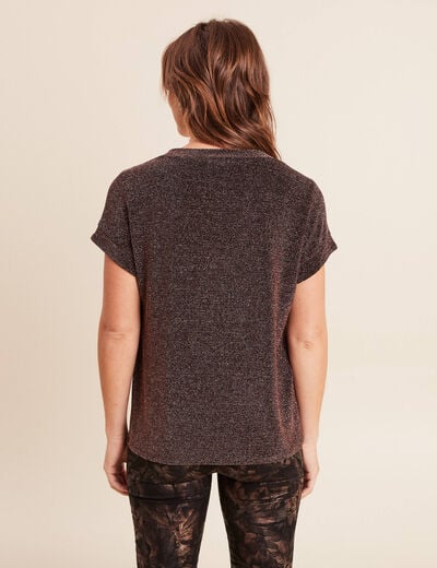 T-shirt manches courtes couleur cuivre femme