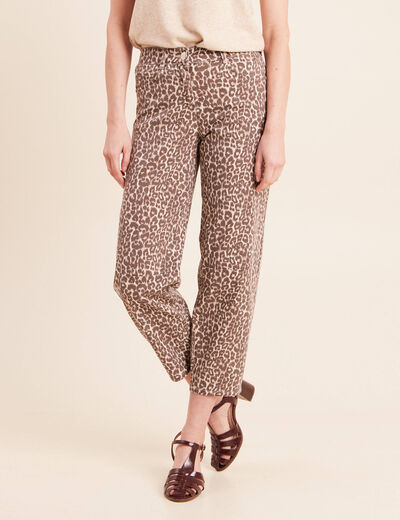 Pantalon magique Le L&eacute;ger coupe barrel beige femme
