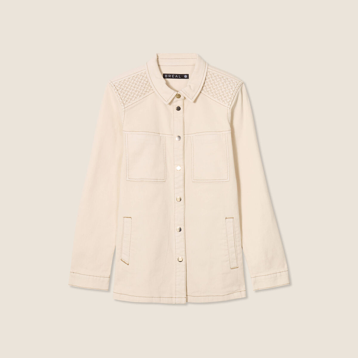 Surchemise boutonnée ivoire femme