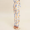 Pantalon fluide taille haute bleu femme