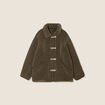 Manteau droit laine mouton vert kaki femme