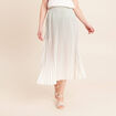 Jupe midi patineuse pliss&eacute;e vert clair femme